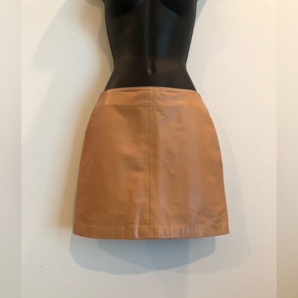 Vintage Old Navy Natural Genuine Leather Miniskirt Size 1